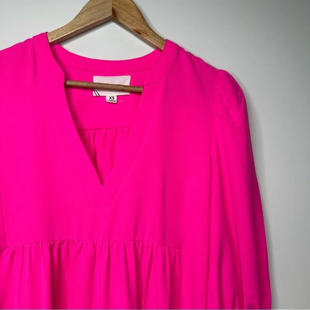 Tuckernuck/Pomander Place Electric Pink Crepe Kenzo Dress Size XS - Picture 4 of 13